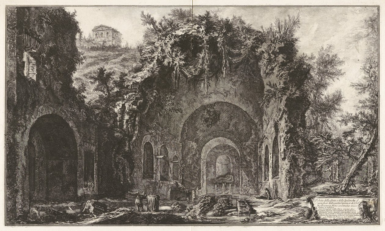 Veduta della fonte e delle Spelonche d door Giovanni Battista Piranesi
