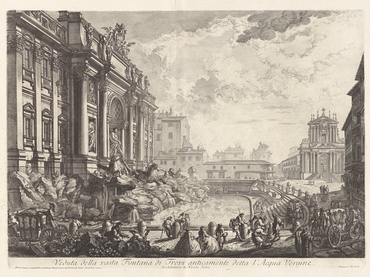 Veduta della vasta Fontana di Trevi anticamente detta l door Giovanni Battista Piranesi