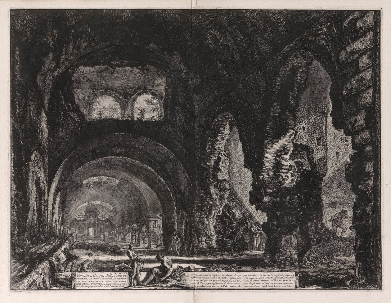Veduta interna della Villa di Mecenate door Giovanni-Battista Piranesi