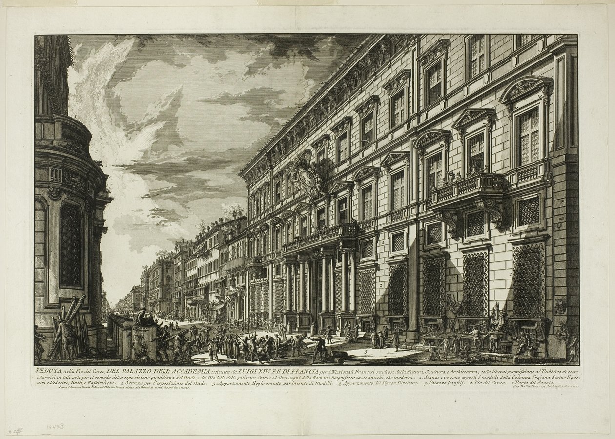 Uitzicht langs de Via del Corso van het Palazzo dell