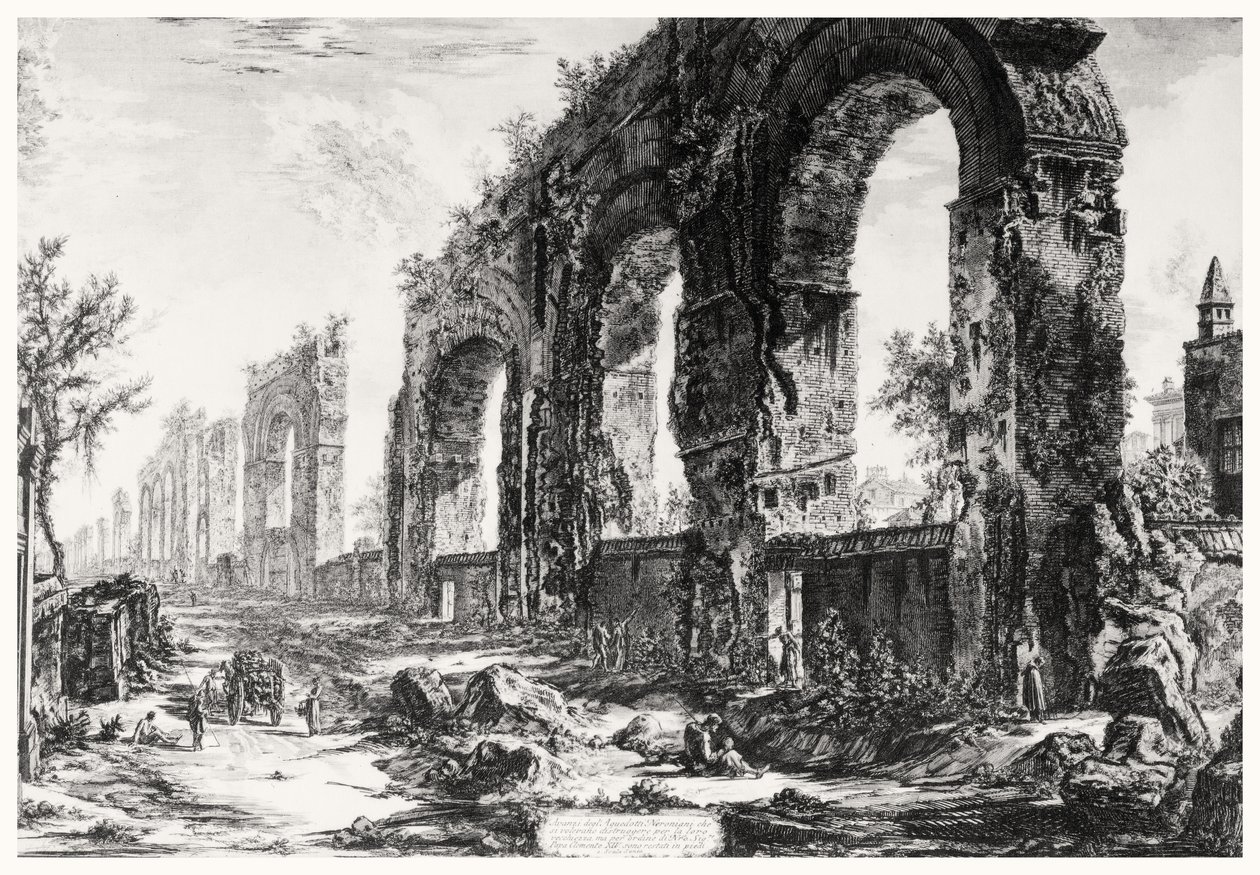 Zicht op het Aquaduct van Nero, uit de 