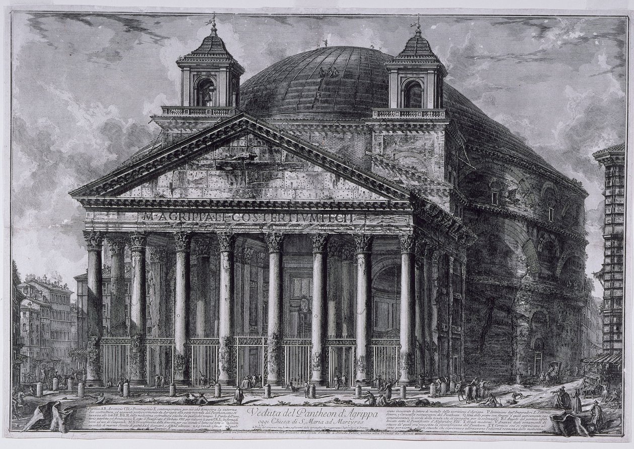 Uitzicht op het Pantheon van Agrippa, ca. 1761 door Giovanni Battista Piranesi
