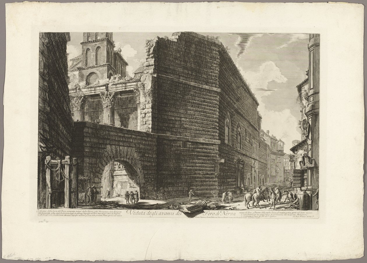 Uitzicht op de overblijfselen van het Forum van Nerva, uit Zichten van Rome door Giovanni Battista Piranesi