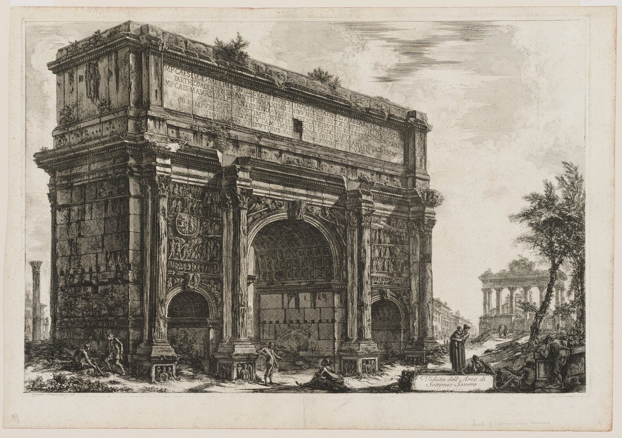 Gezicht op Septimius Severus door Giovanni Battista Piranesi
