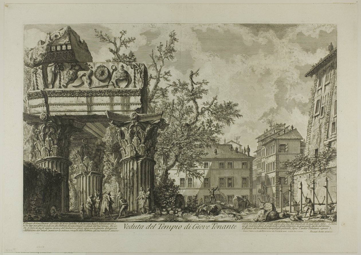 Uitzicht op de Tempel van Jupiter Tonans, uit Zichten van Rome door Giovanni Battista Piranesi