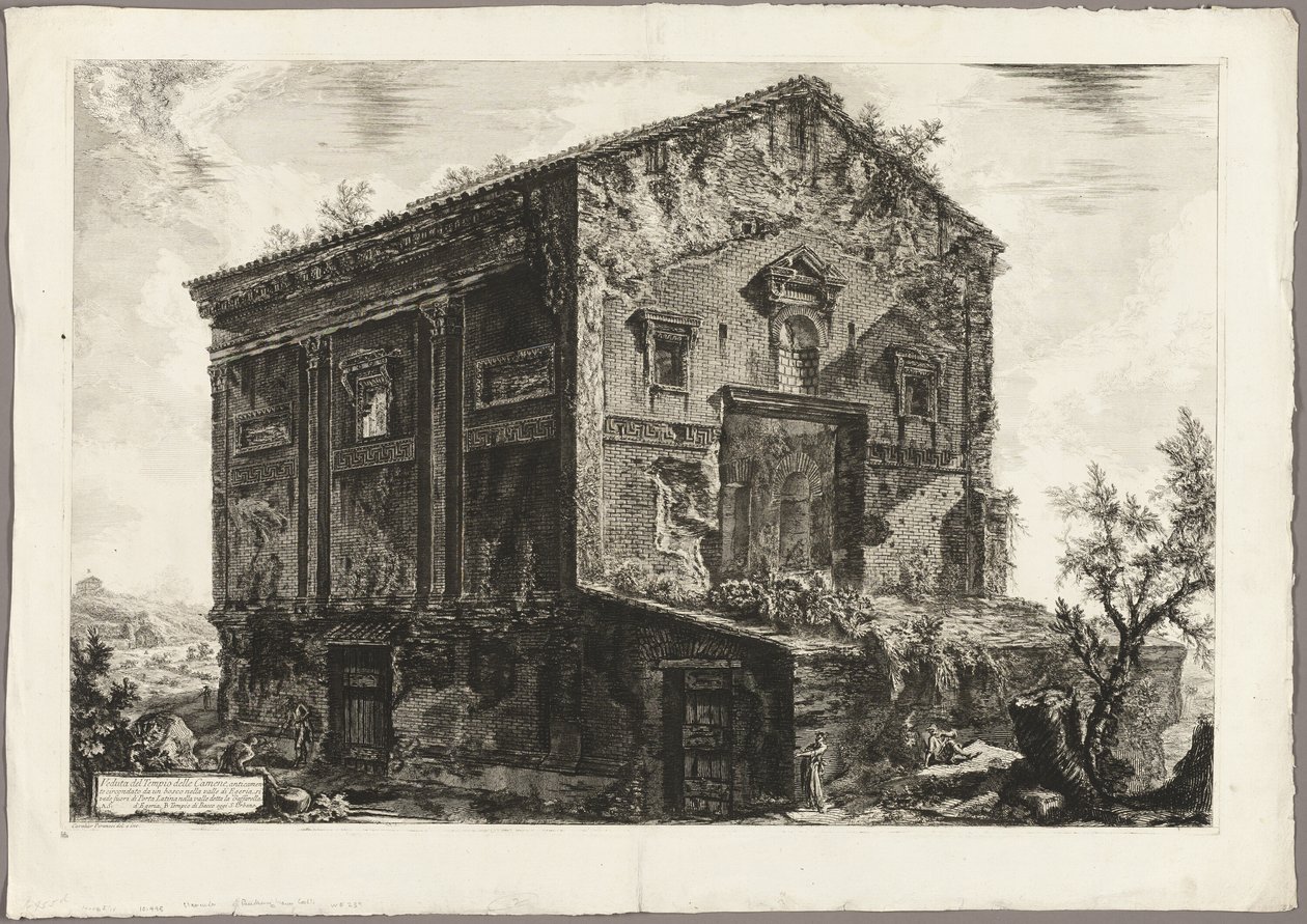Uitzicht op de Tempel van de Camenae, uit Zichten van Rome door Giovanni Battista Piranesi