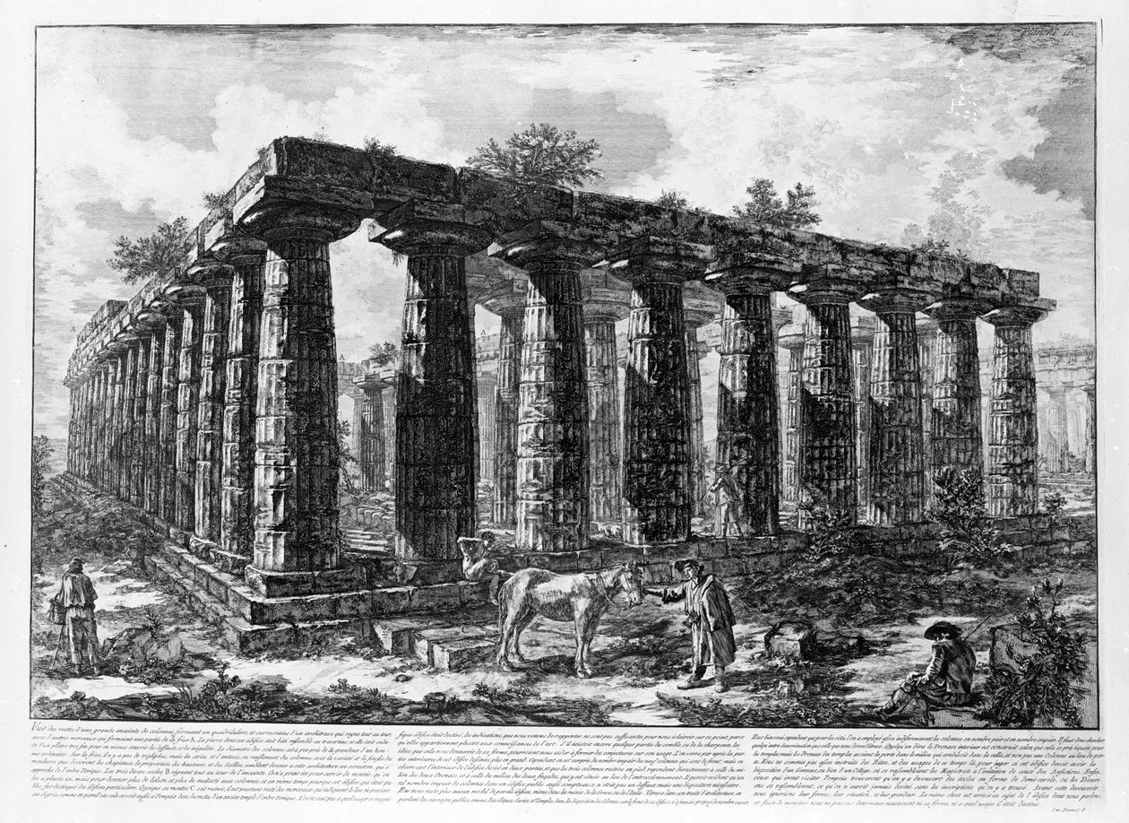 Uitzicht op de Tempels van Paestum door Giovanni Battista Piranesi