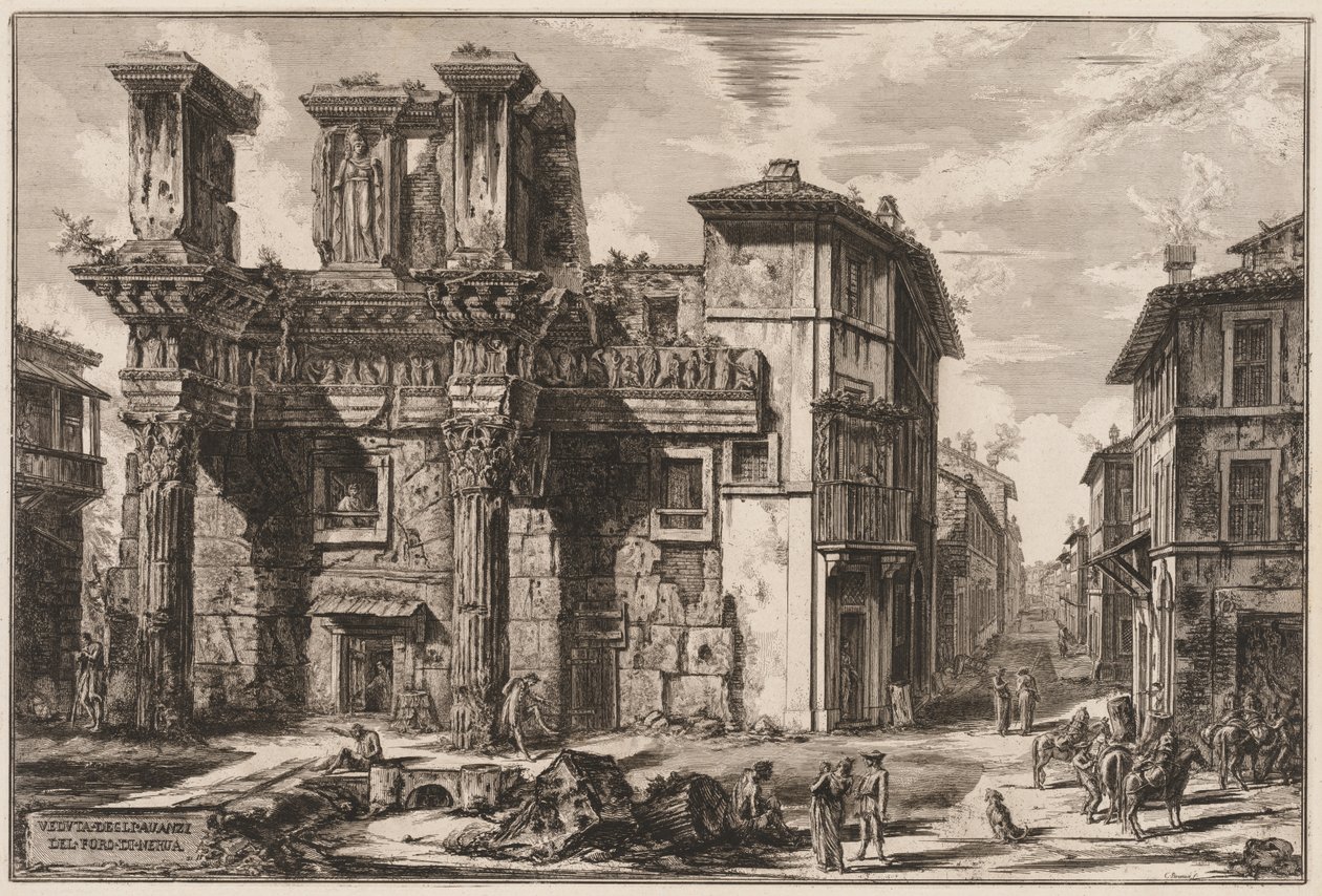 Gezichten van Rome: Forum van Nerva door Giovanni Battista Piranesi