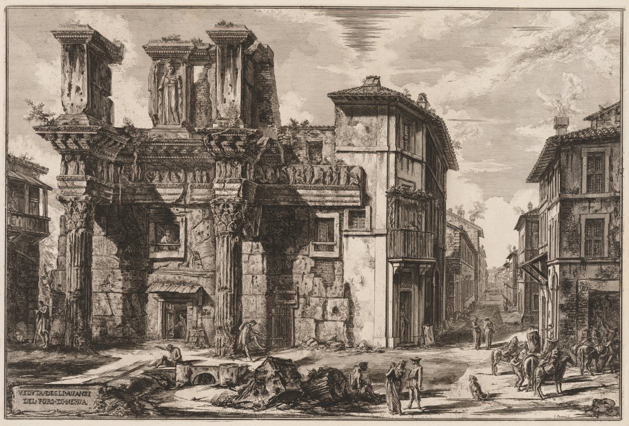 Gezichten op Rome: Forum van Nerva door Giovanni Battista Piranesi