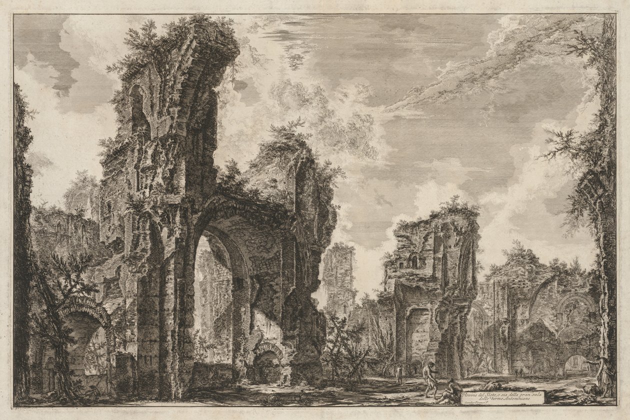 Gezichten van Rome: Rovine del Sisto o sia della gran sala delle Terme Antoniniane door Giovanni Battista Piranesi