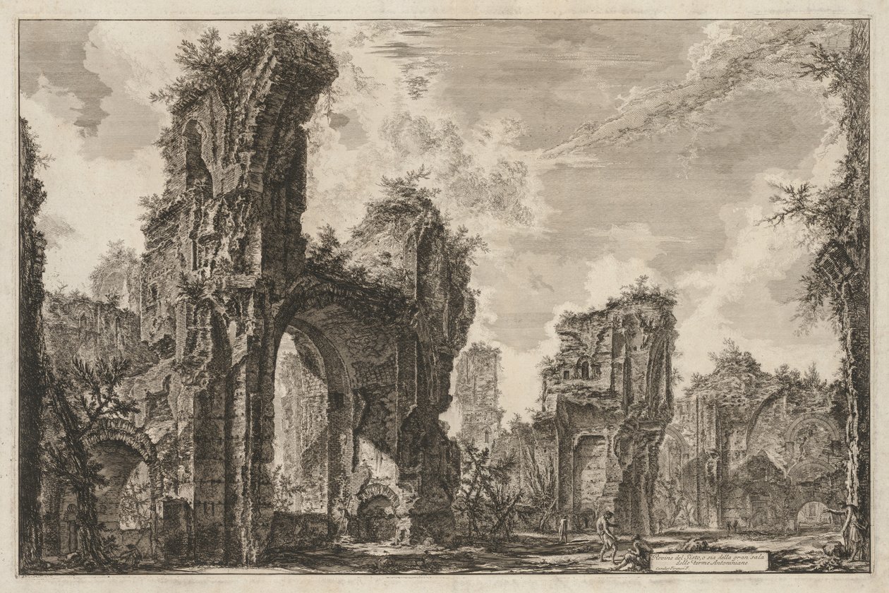 Gezichten van Rome: Rovine del Sisto o sia della gran sala delle Terme Antoniniane, 1765 door Giovanni Battista Piranesi
