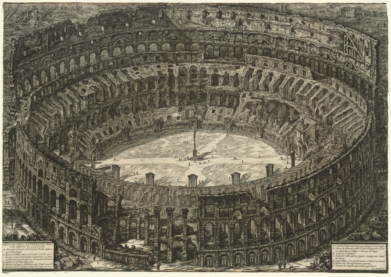 Gezichten van Rome: Het Colosseum door Giovanni-Battista Piranesi