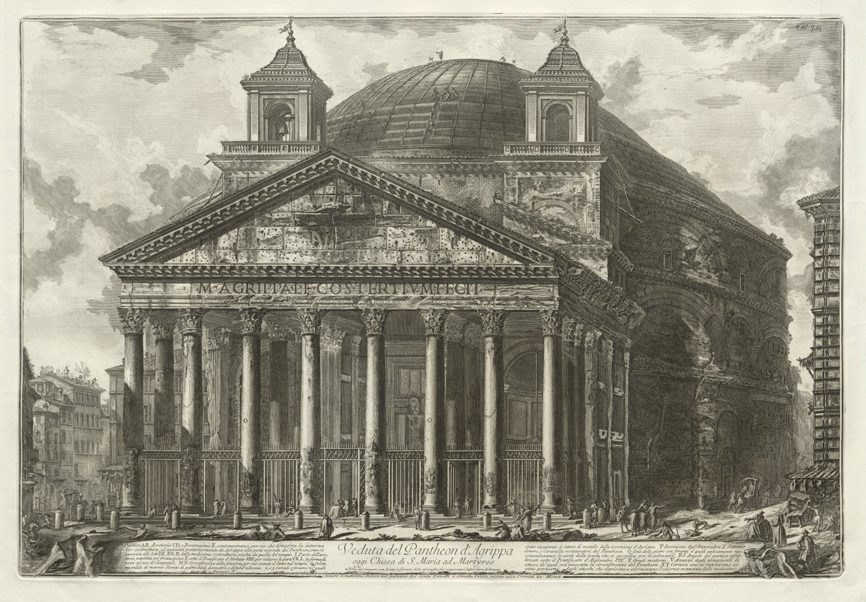 Gezichten van Rome: Het Pantheon door Giovanni Battista Piranesi