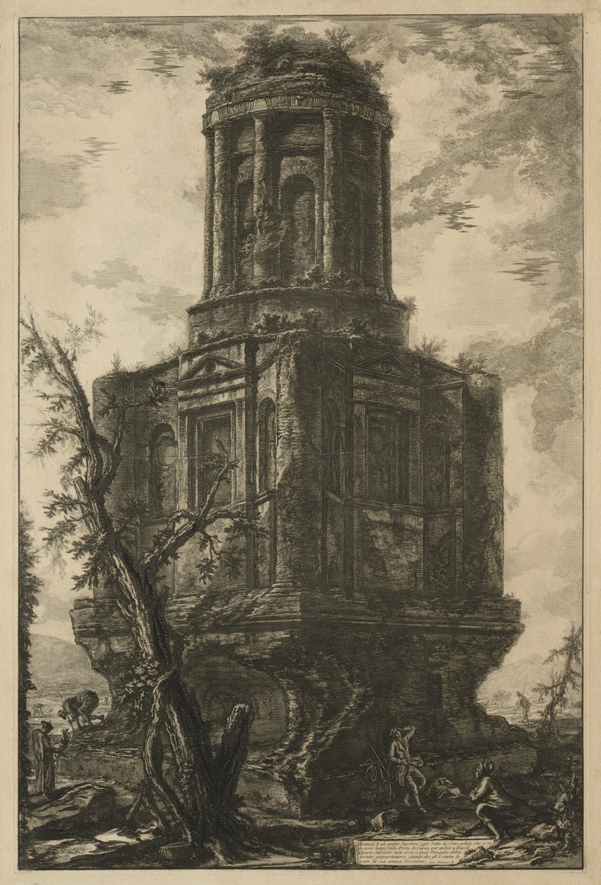 Gezichten van Rome: Het graf, genaamd La Connocchia door Giovanni Battista Piranesi