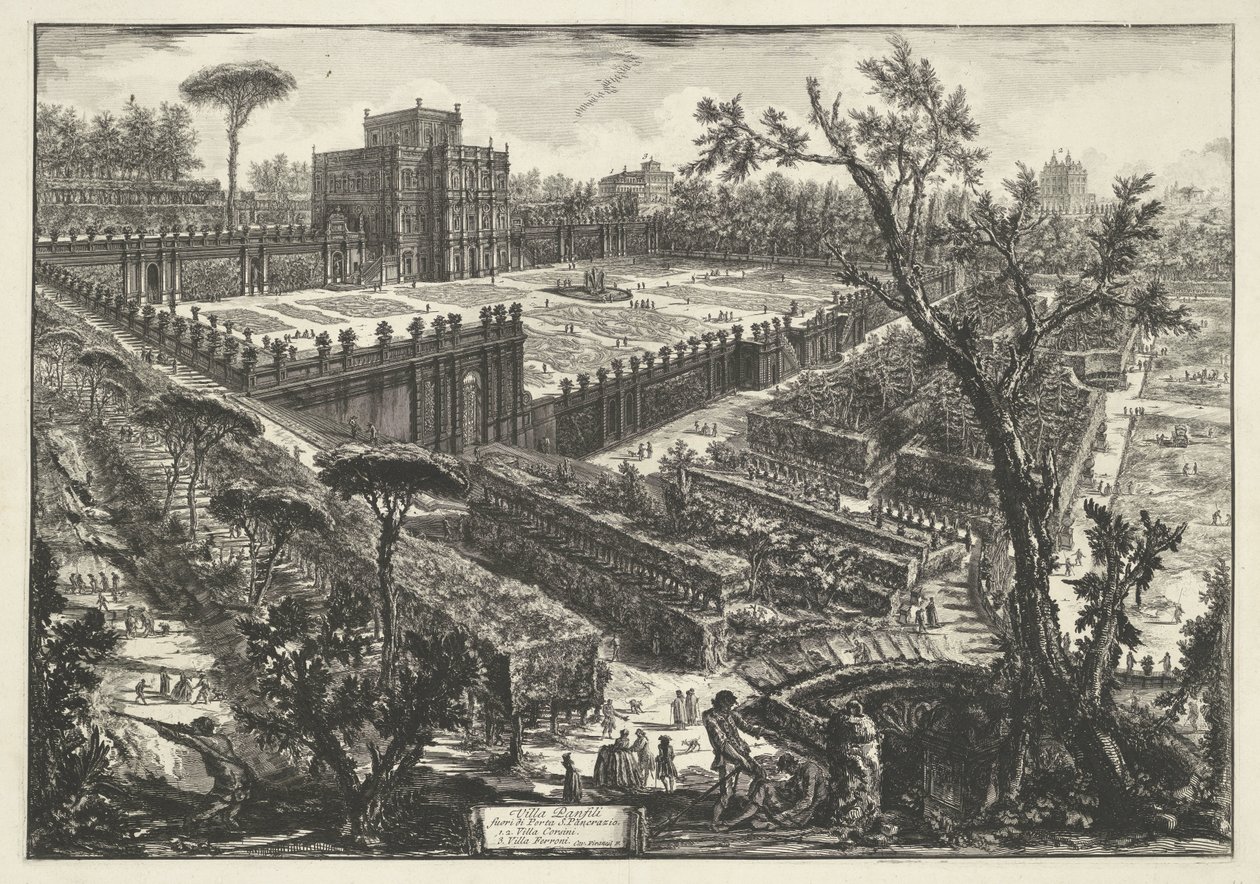 Villa Doria Pamphili te Rome door Giovanni Battista Piranesi