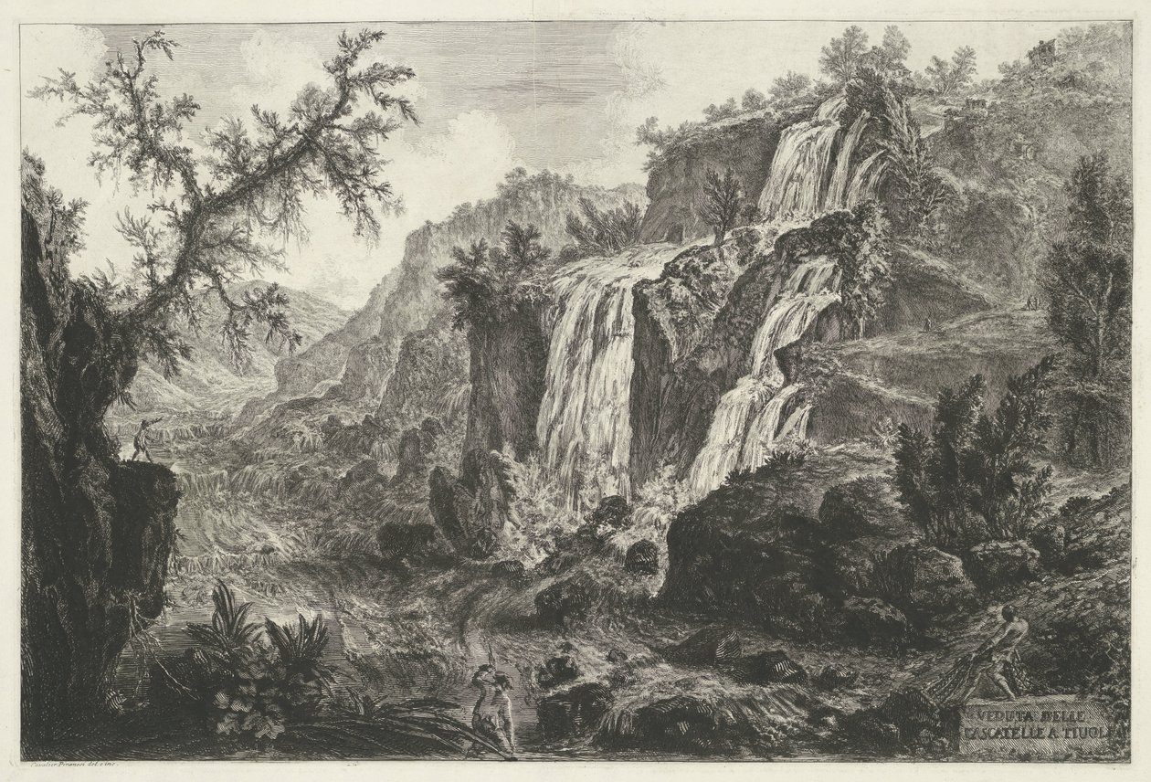 Watervallen te Tivoli door Giovanni Battista Piranesi