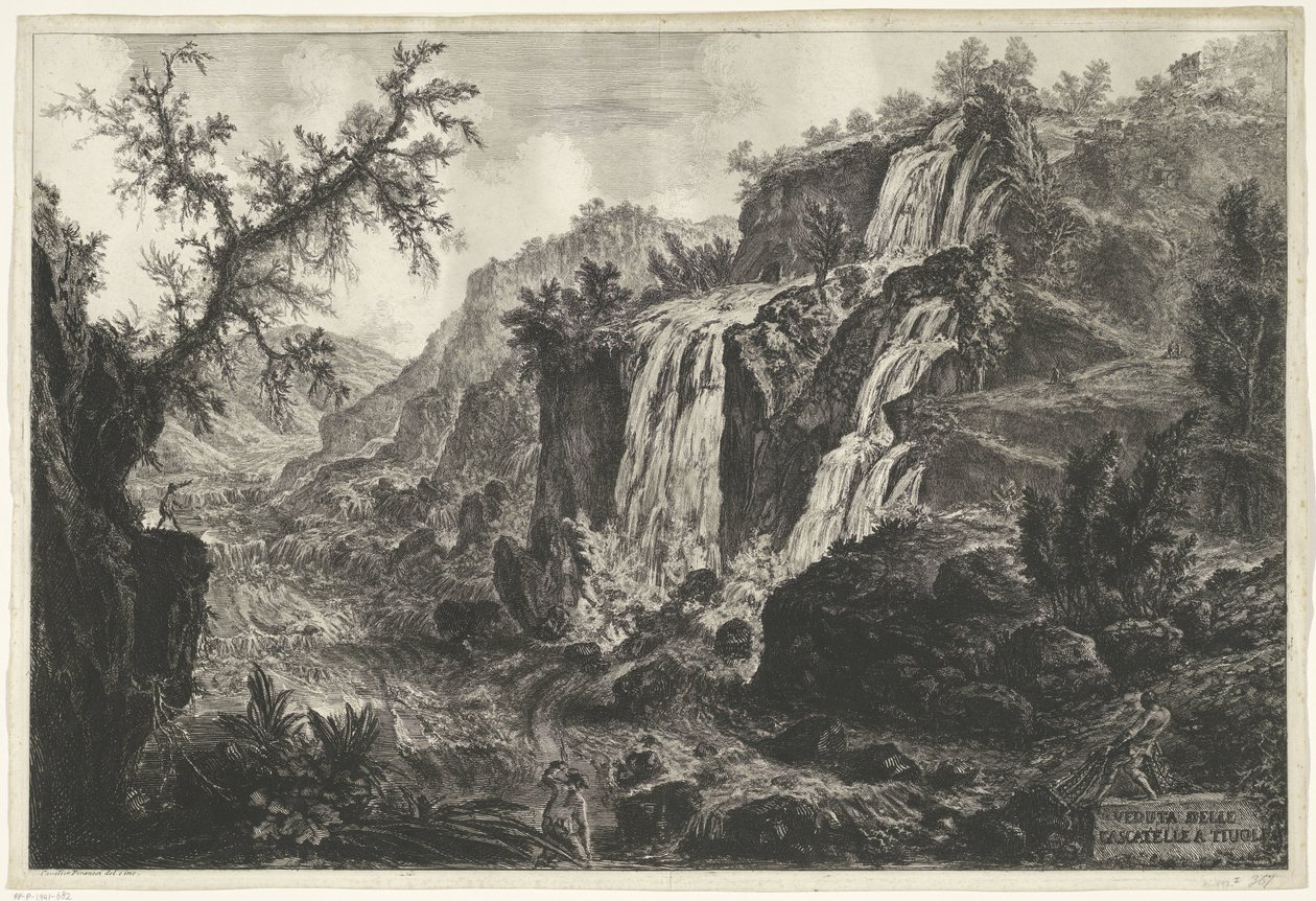 Watervallen te Tivoli door Giovanni-Battista Piranesi