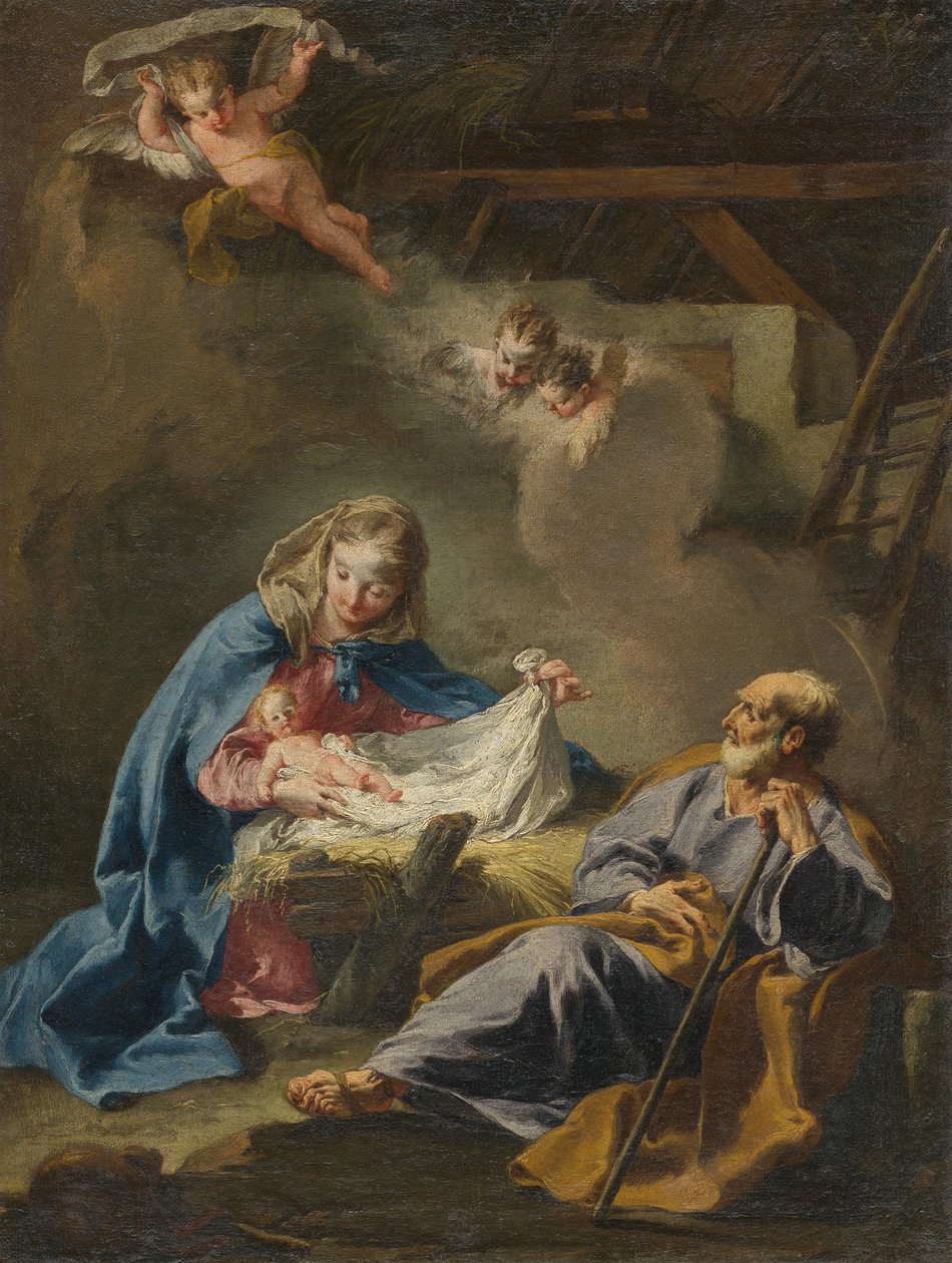 De geboorte van Christus door Giovanni Battista Pittoni