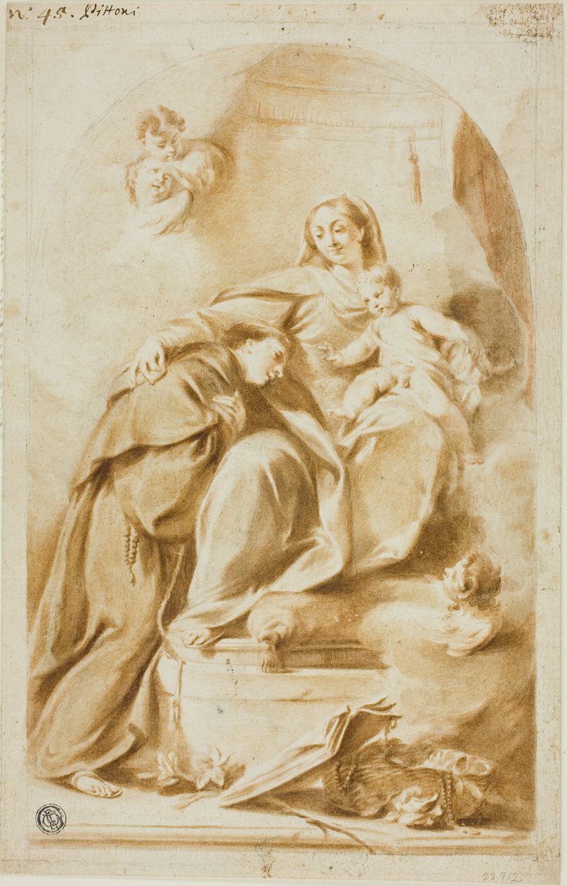 Madonna en kind met de heilige Antonius van Padua door Giovanni Battista Pittoni the Younger