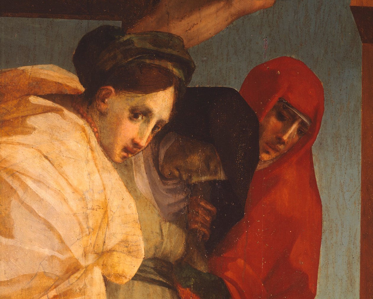 Kruisafneming, detail door Giovanni Battista Rosso Fiorentino