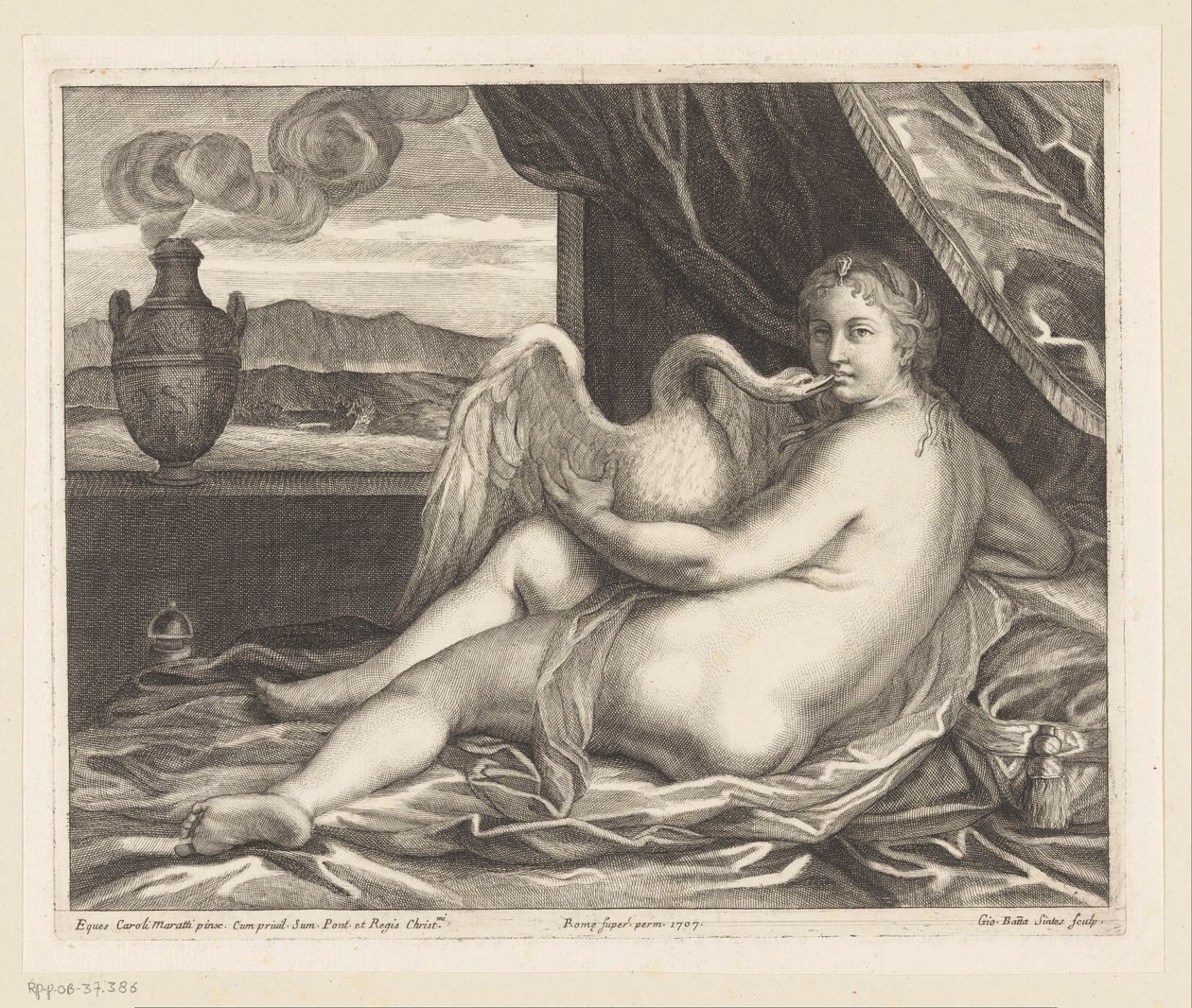 Leda en de zwaan door Giovanni Battista Sintes
