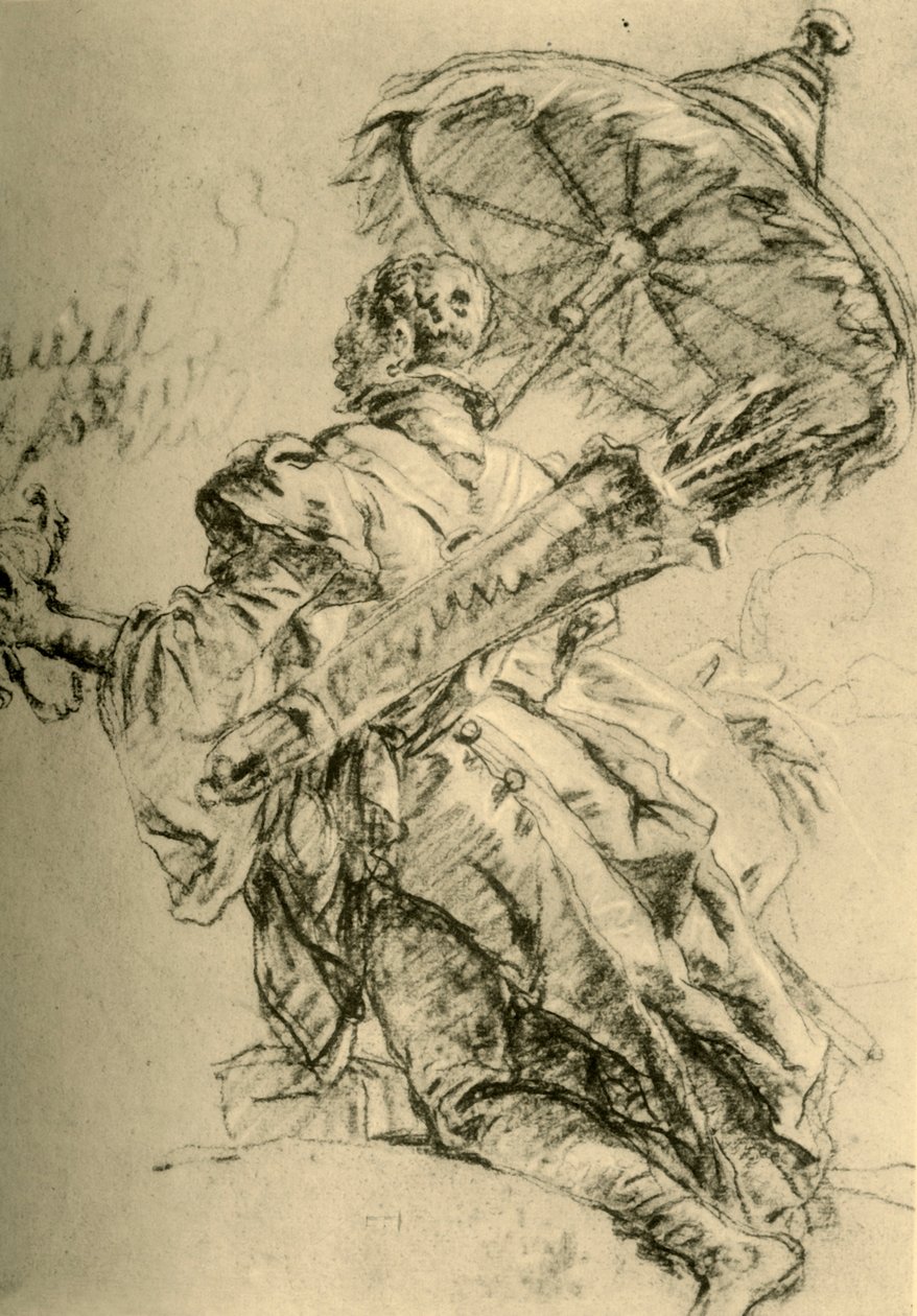 Een Moor met pijlkoker en parasol, 1752, 1928 door Giovanni Battista Tiepolo