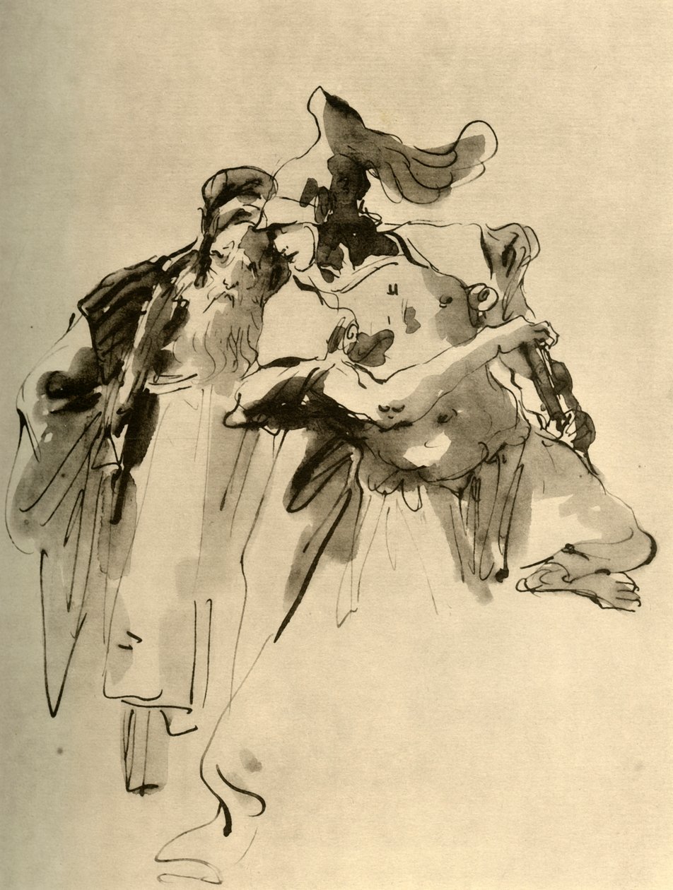Een soldaat en een oude man, midden 18e eeuw, 1928 door Giovanni Battista Tiepolo
