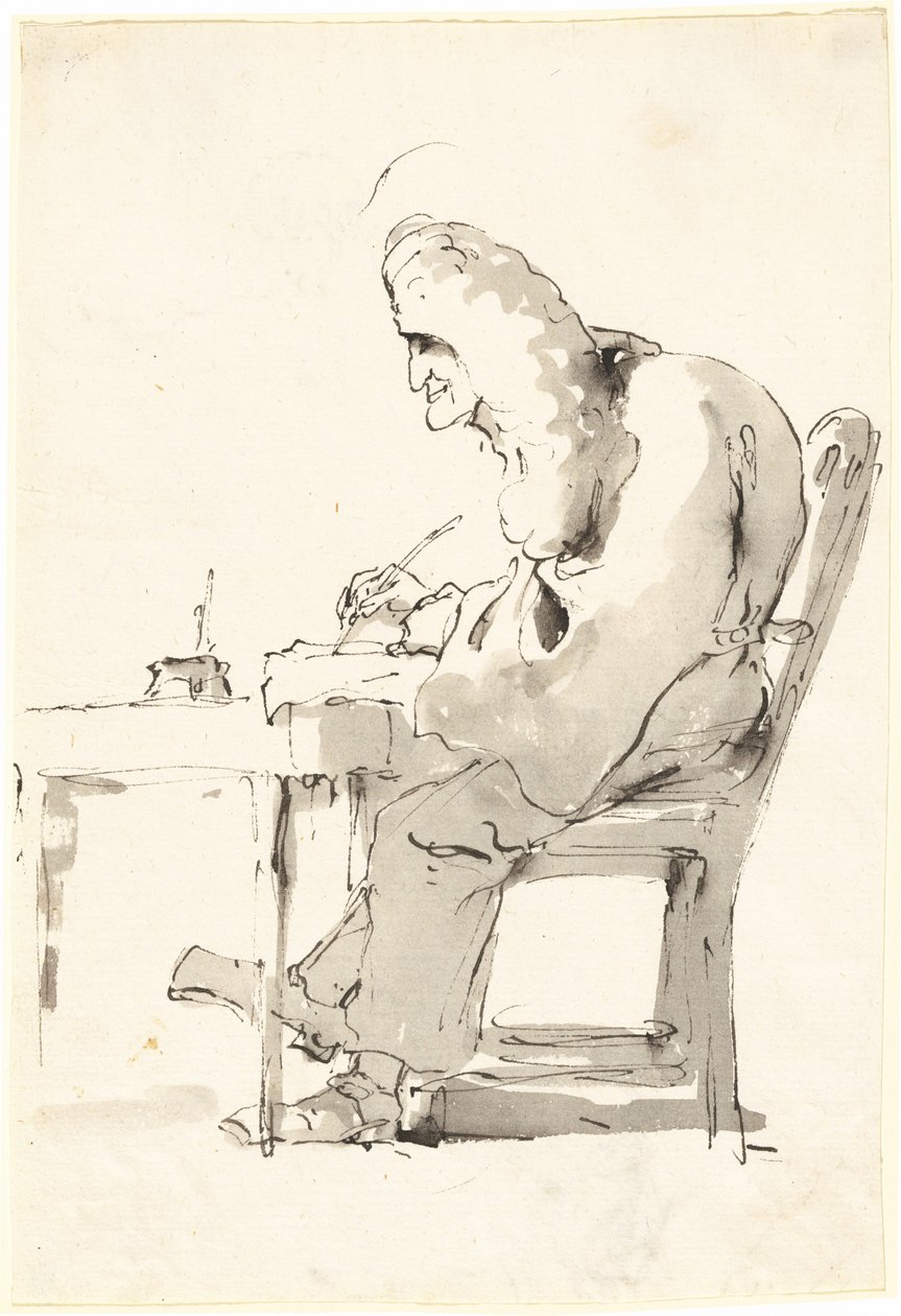 Een Venetiaanse advocaat aan zijn bureau door Giovanni Battista Tiepolo