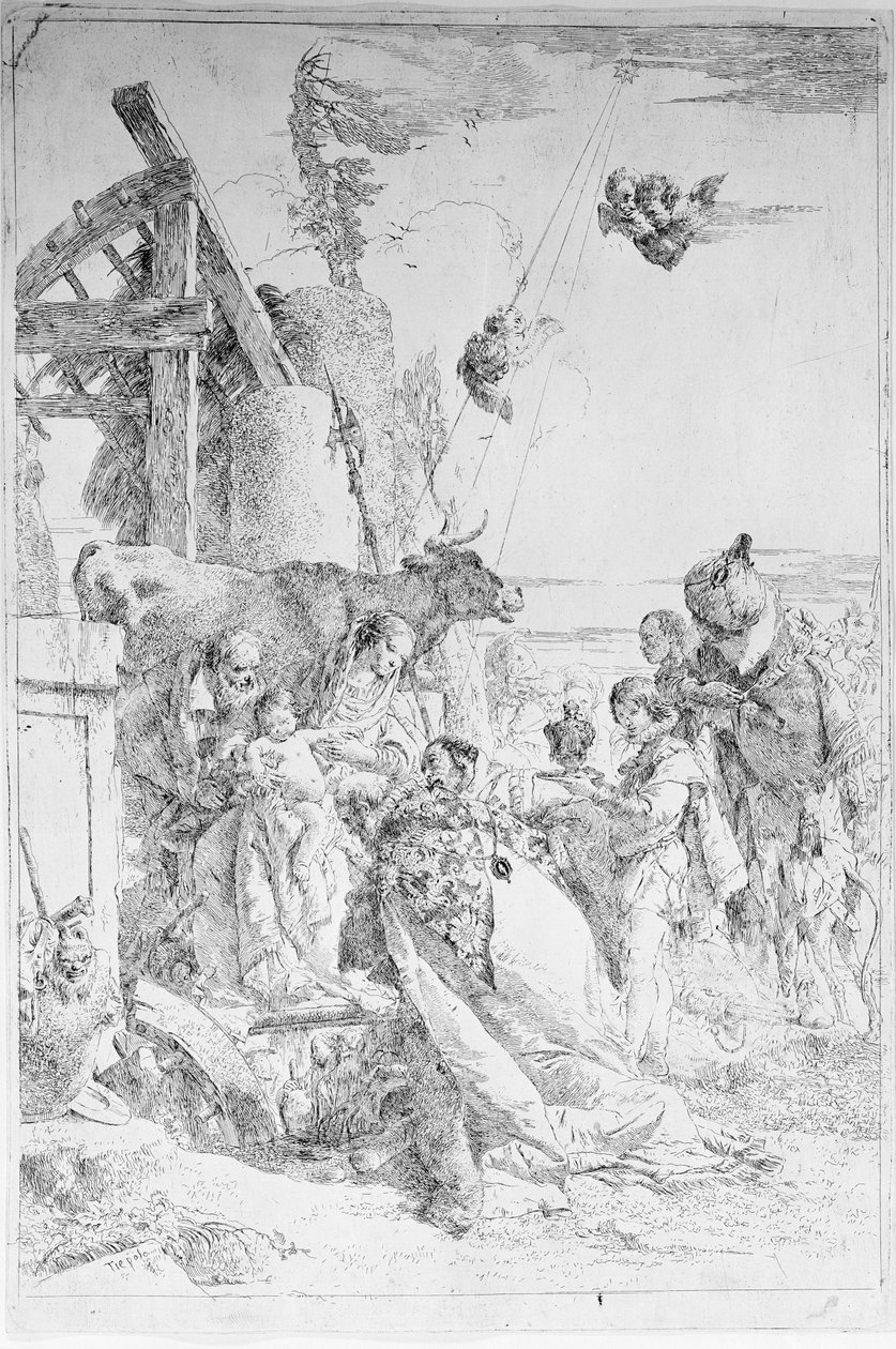 Aanbidding der wijzen, ca. 1753 door Giovanni Battista Tiepolo