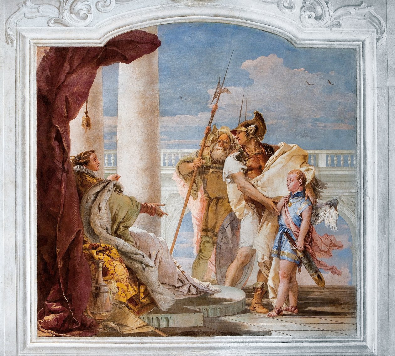 Aeneas Presenteert Cupido, Vermomd als Ascanius, aan Dido, uit de Kamer van de Aeneis in de Palazzina door Giovanni Battista Tiepolo