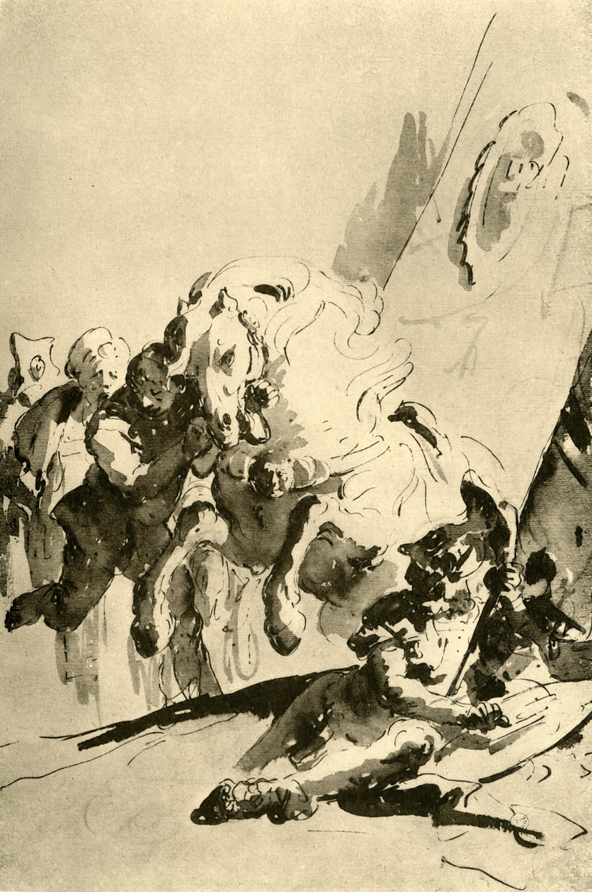 Alexander en Bucephalus, midden 18e eeuw, 1928 door Giovanni Battista Tiepolo