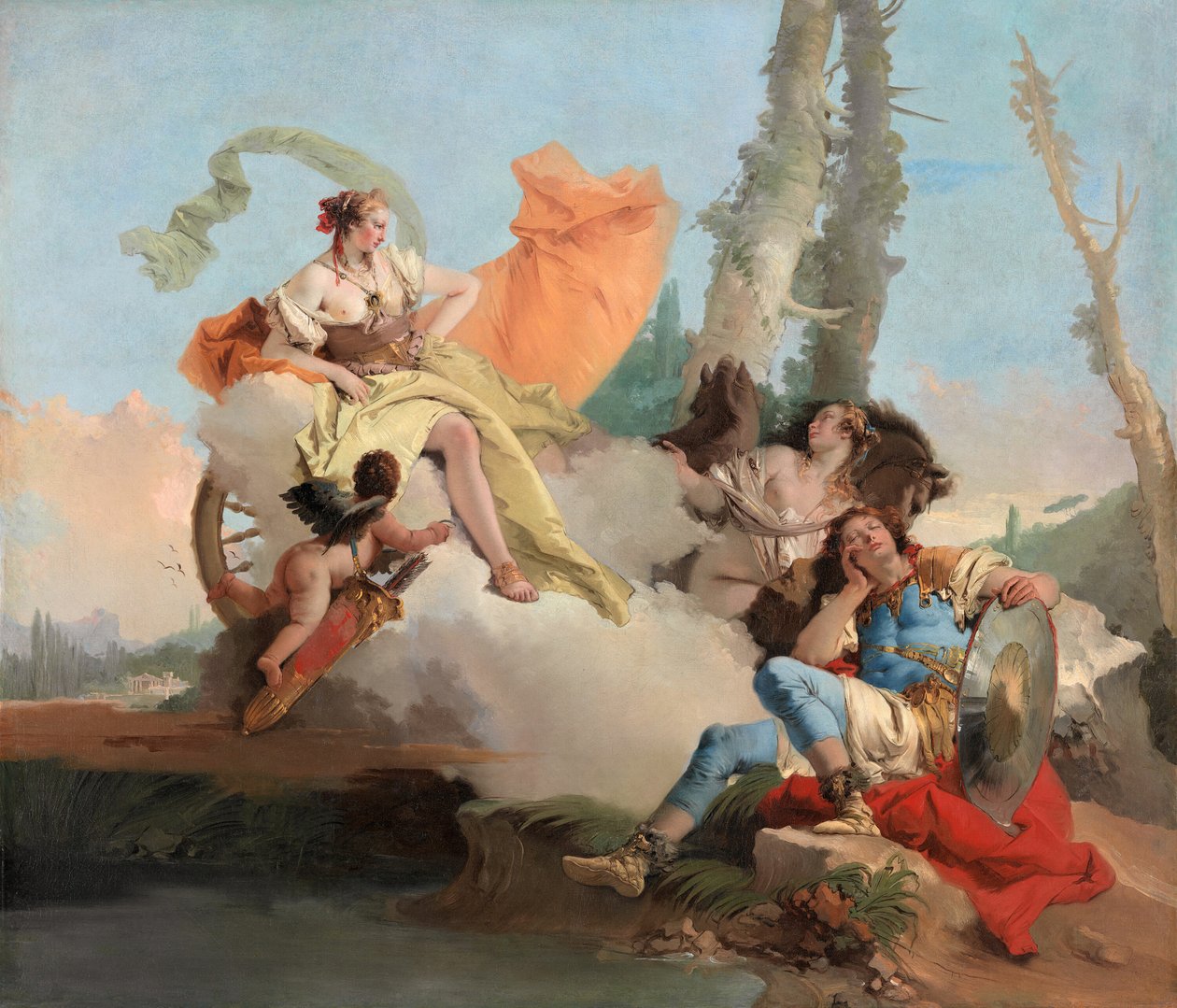 Armida Ontmoet de Slapende Rinaldo, 1742-1745 door Giovanni Battista Tiepolo