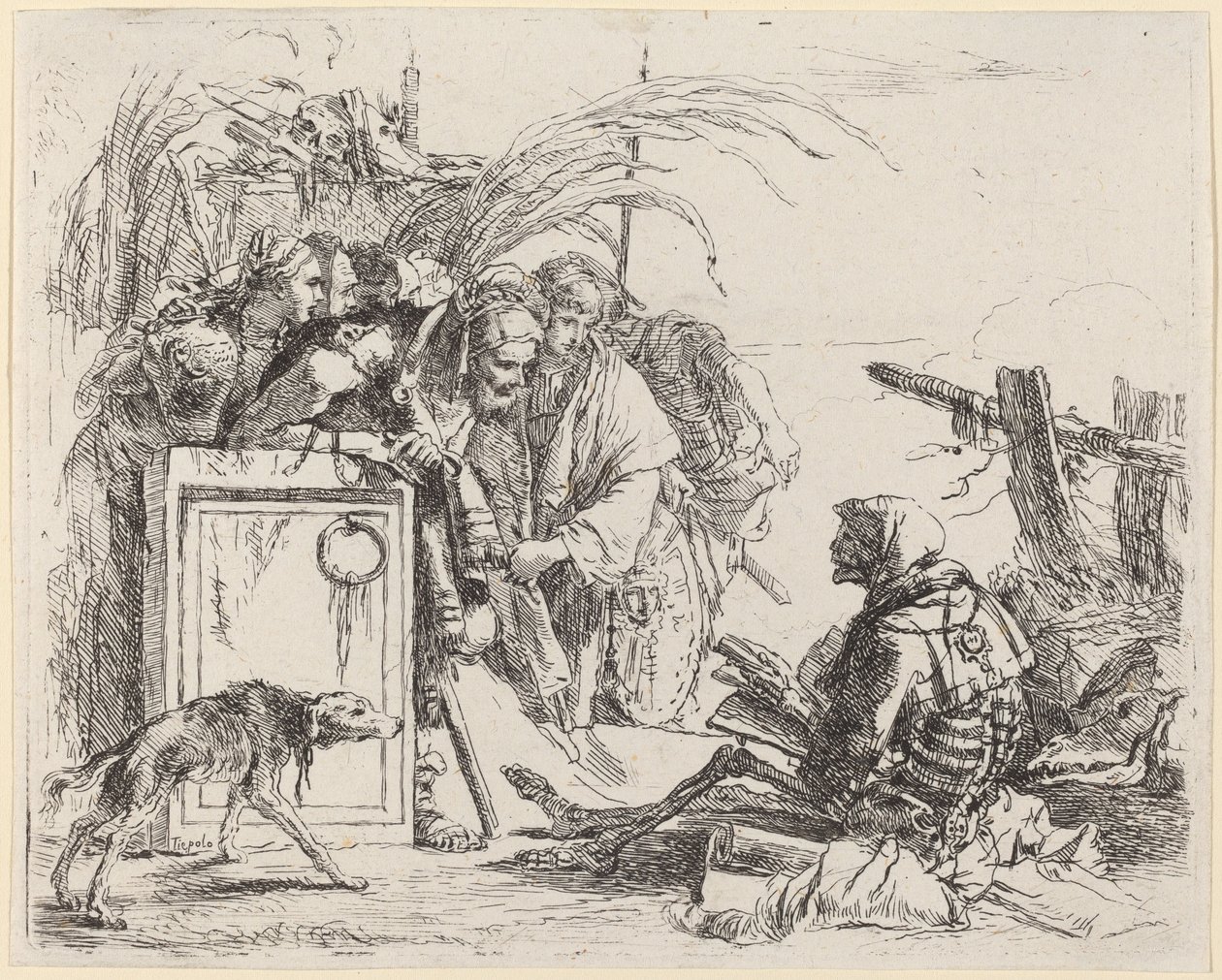 De dood geeft audiëntie door Giovanni Battista Tiepolo
