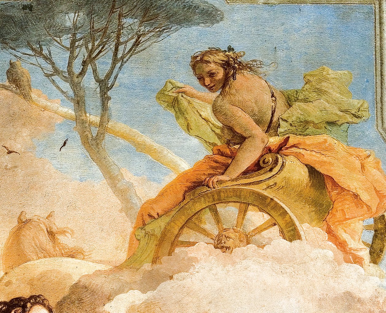 Detail van Armida, uit Armida ontvoert de slapende Rinaldo, uit de Kamer van Jeruzalem Bevrijd in de Palazzina, 1757 door Giovanni-Battista Tiepolo