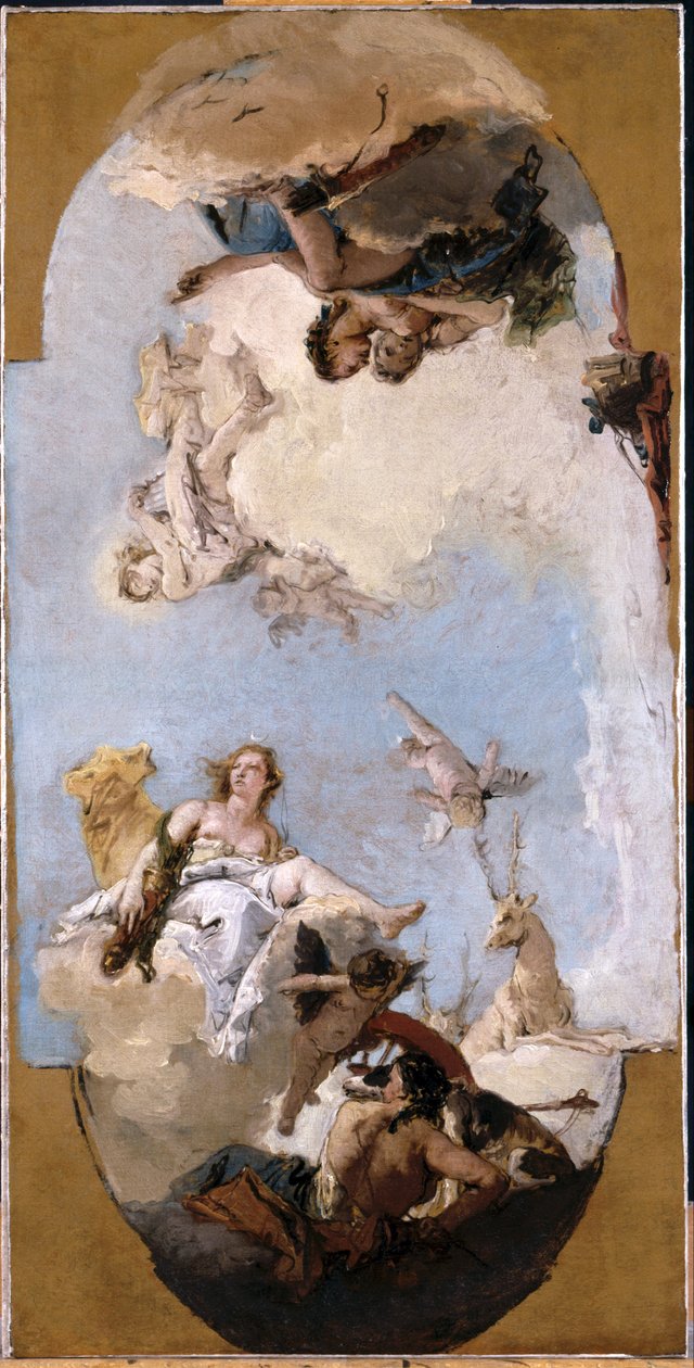 Diana, Apollo und Nymphen door Giovanni Battista Tiepolo