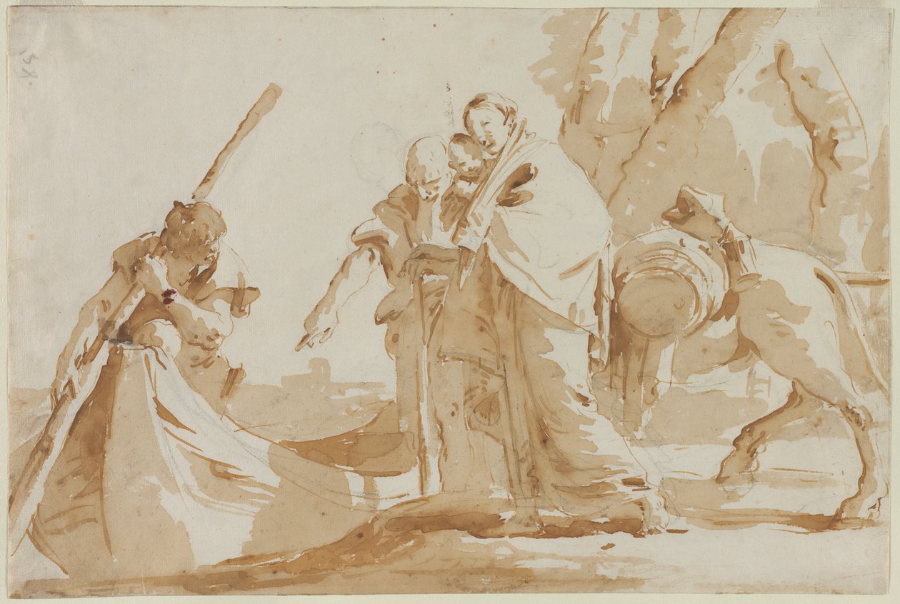 Vlucht naar Egypte: De Inscheping van de Heilige Familie door Giovanni Battista Tiepolo