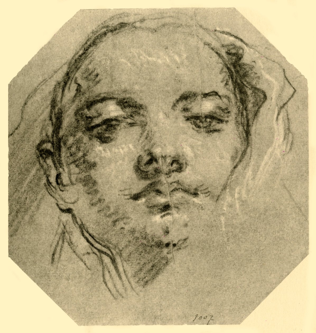 Hoofd van een vrouw, ca. 1739-ca. 1744, 1928 door Giovanni Battista Tiepolo