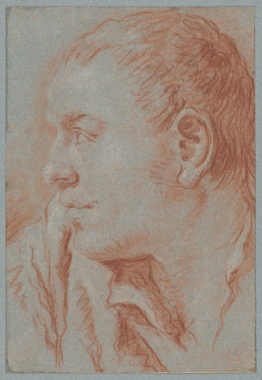 Hoofd van een Jonge Man in Profiel door Giovanni Battista Tiepolo