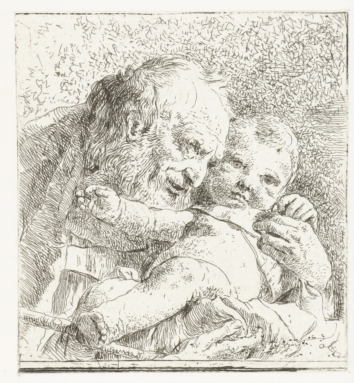Heilige Jozef met Christuskind in armen door Giovanni-Battista Tiepolo