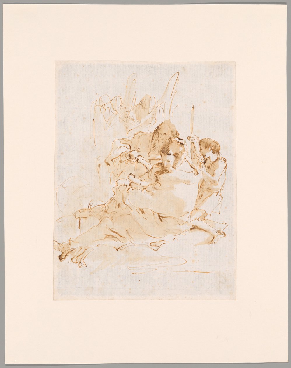 Heilige Familie met Johannes en twee engelen door Giovanni-Battista Tiepolo