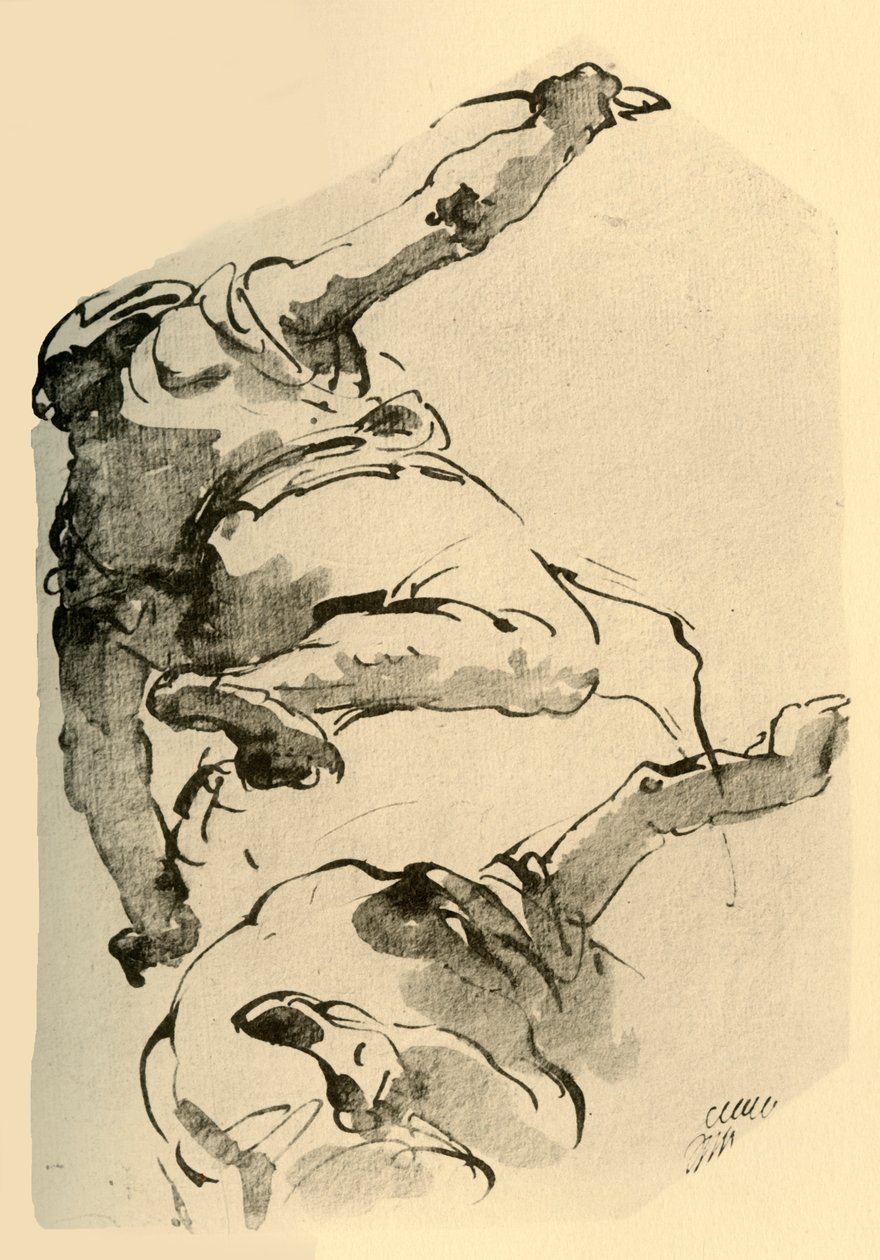 Knielende figuur, gezien van achteren, 1743-1744, 1928 door Giovanni Battista Tiepolo
