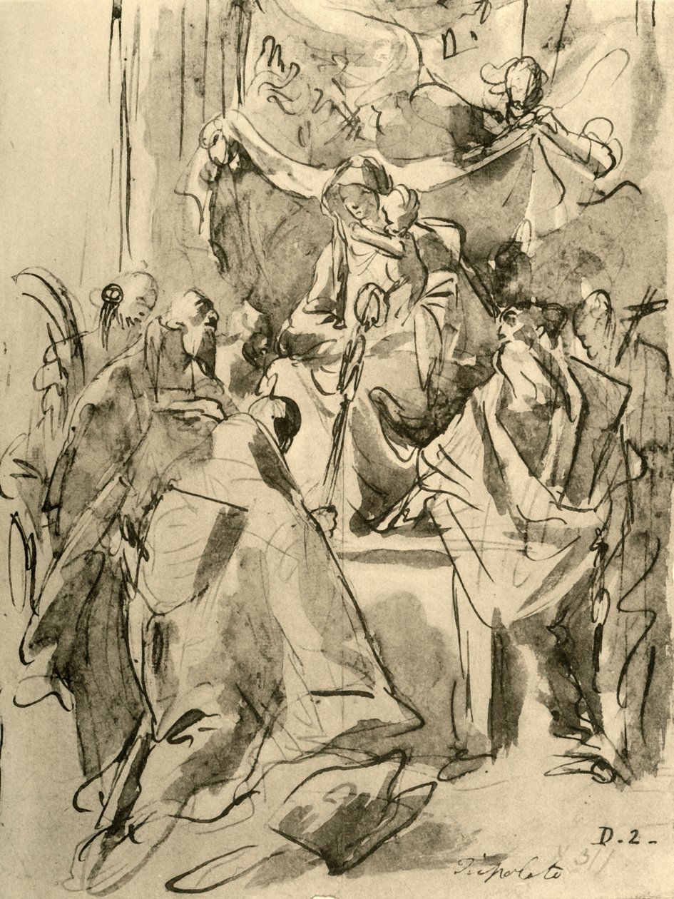 Madonna op de troon met heiligen, midden 18e eeuw, 1928 door Giovanni Battista Tiepolo