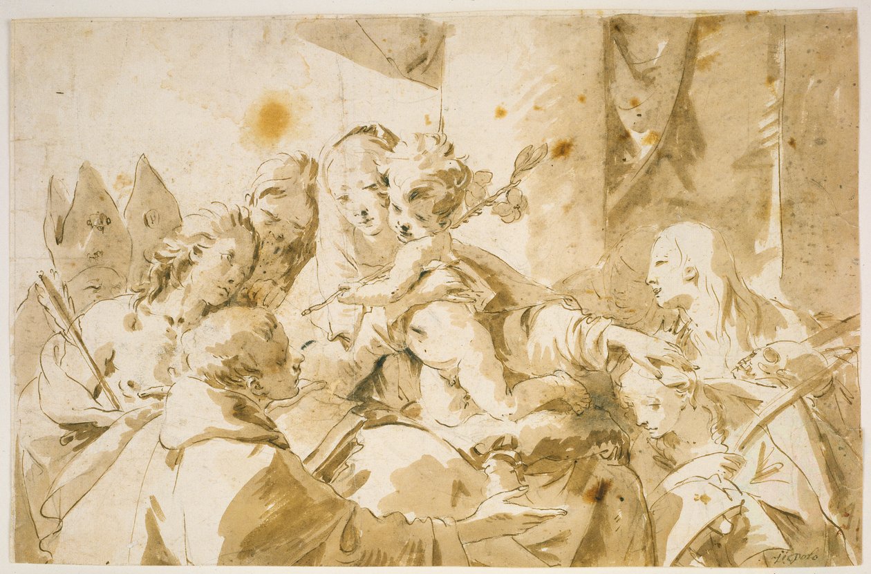 Madonna mit Kind und Heiligen door Giovanni Battista Tiepolo