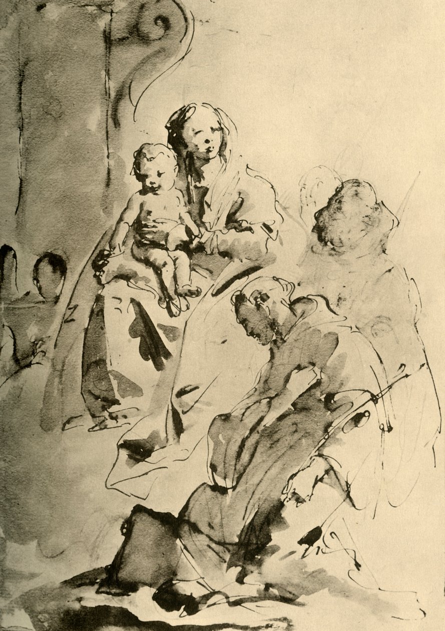 Madonna met twee Heiligen, midden 18e eeuw, 1928 door Giovanni Battista Tiepolo