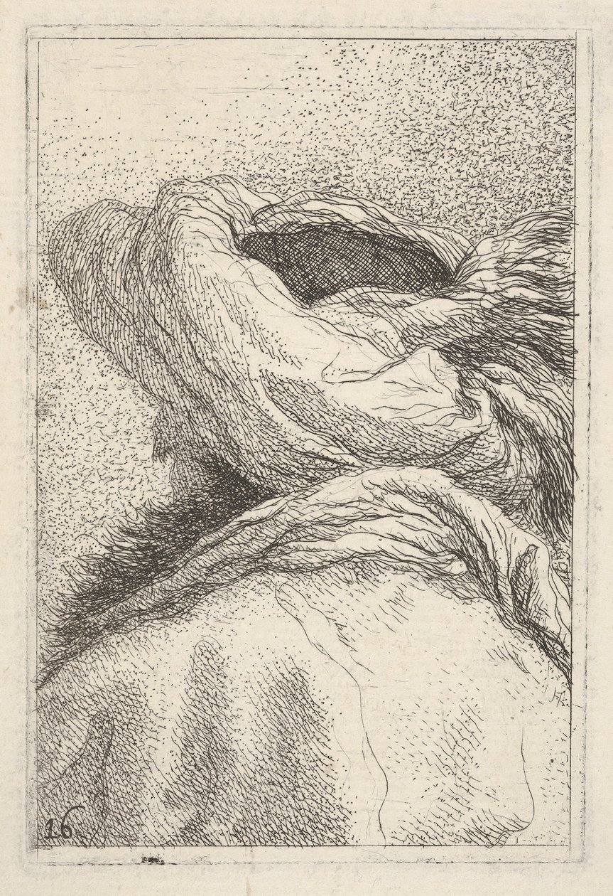 Man met tulband, afgebeeld in borstlengte van achteren in driekwart zicht, ca. 1770 door Giovanni Battista Tiepolo