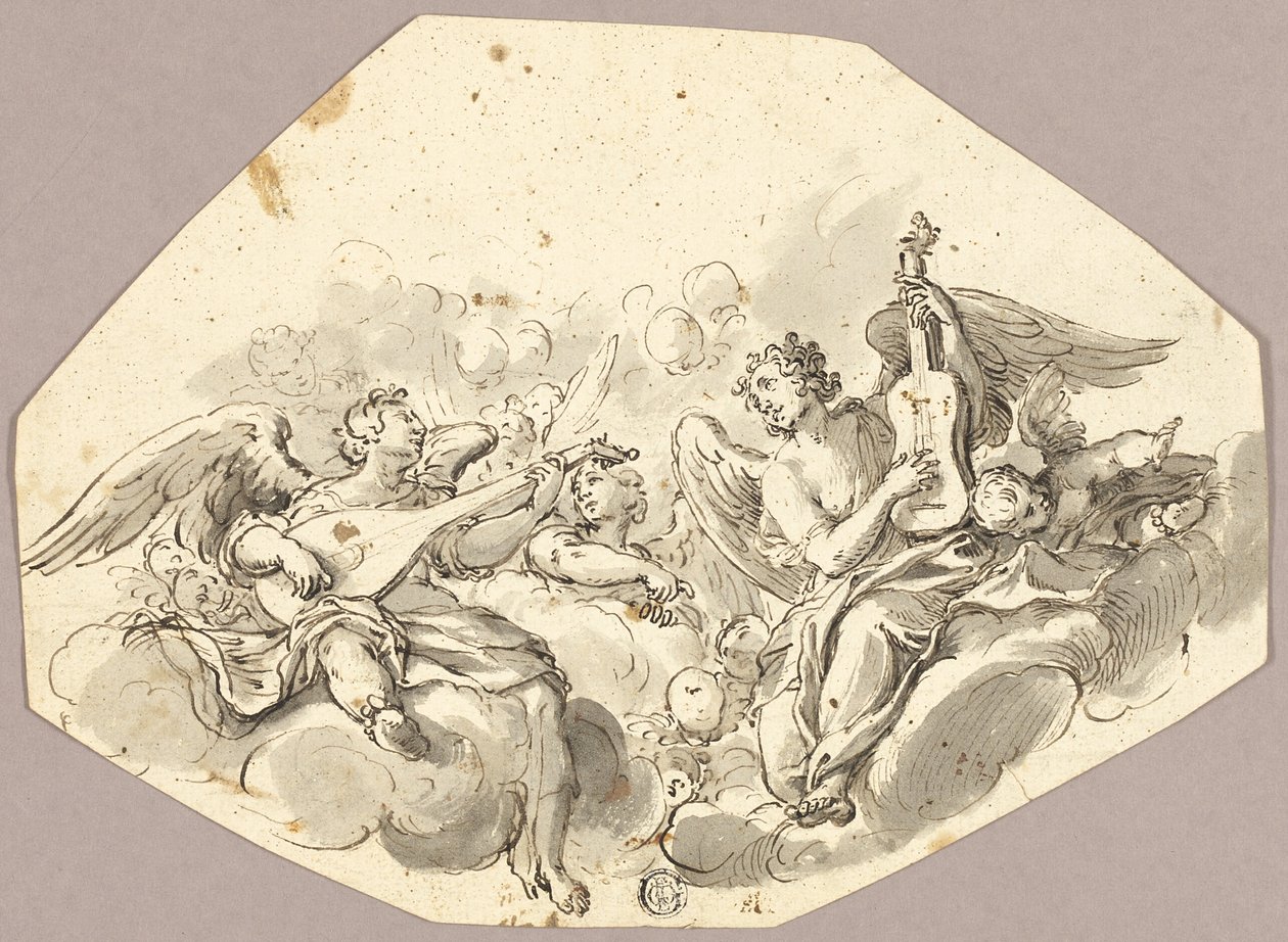Muzikale engelen door Giovanni Battista Tiepolo