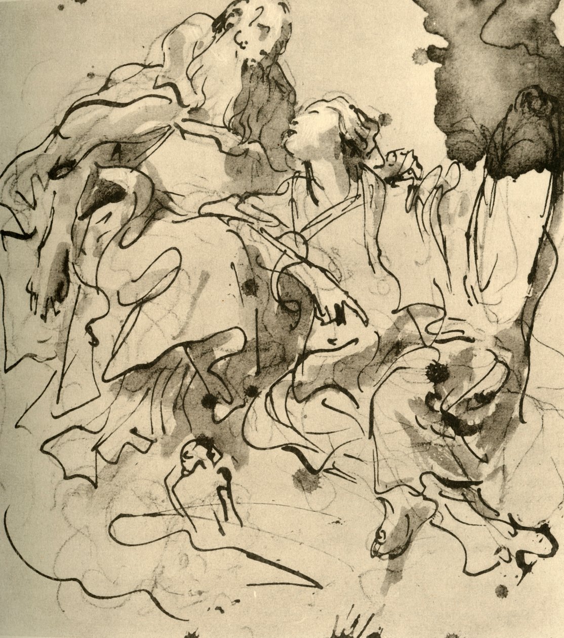 Oude man en jonge vrouw, 1761, 1928 door Giovanni Battista Tiepolo