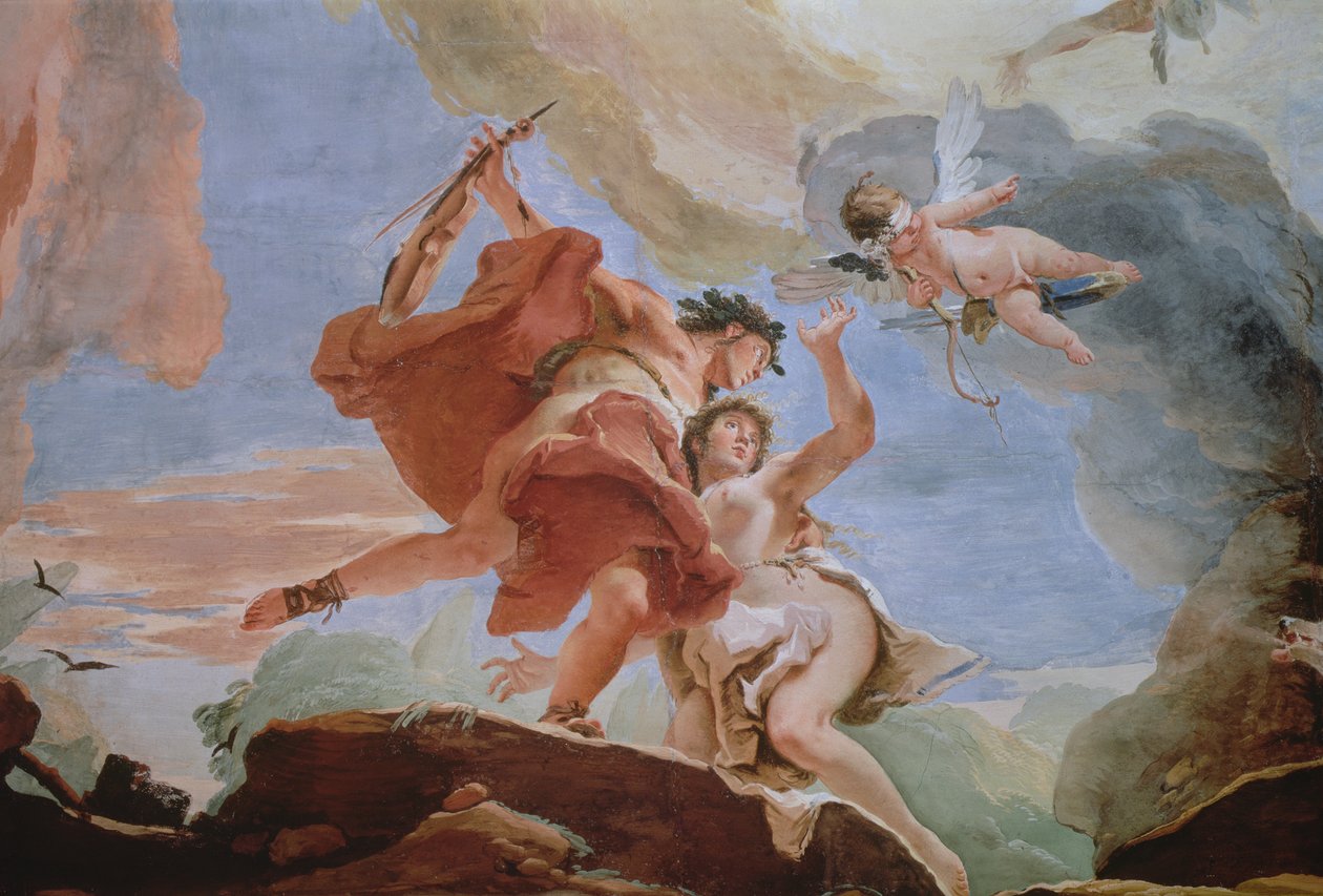 Orpheus redt Eurydice uit de onderwereld, detail van het plafond door Giovanni Battista Tiepolo