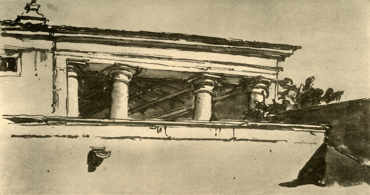 Zuilenhal van een villa, 1757, 1928 door Giovanni Battista Tiepolo