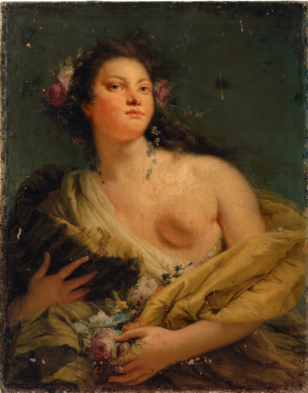 Portret van een Dame als Flora door Giovanni Battista Tiepolo